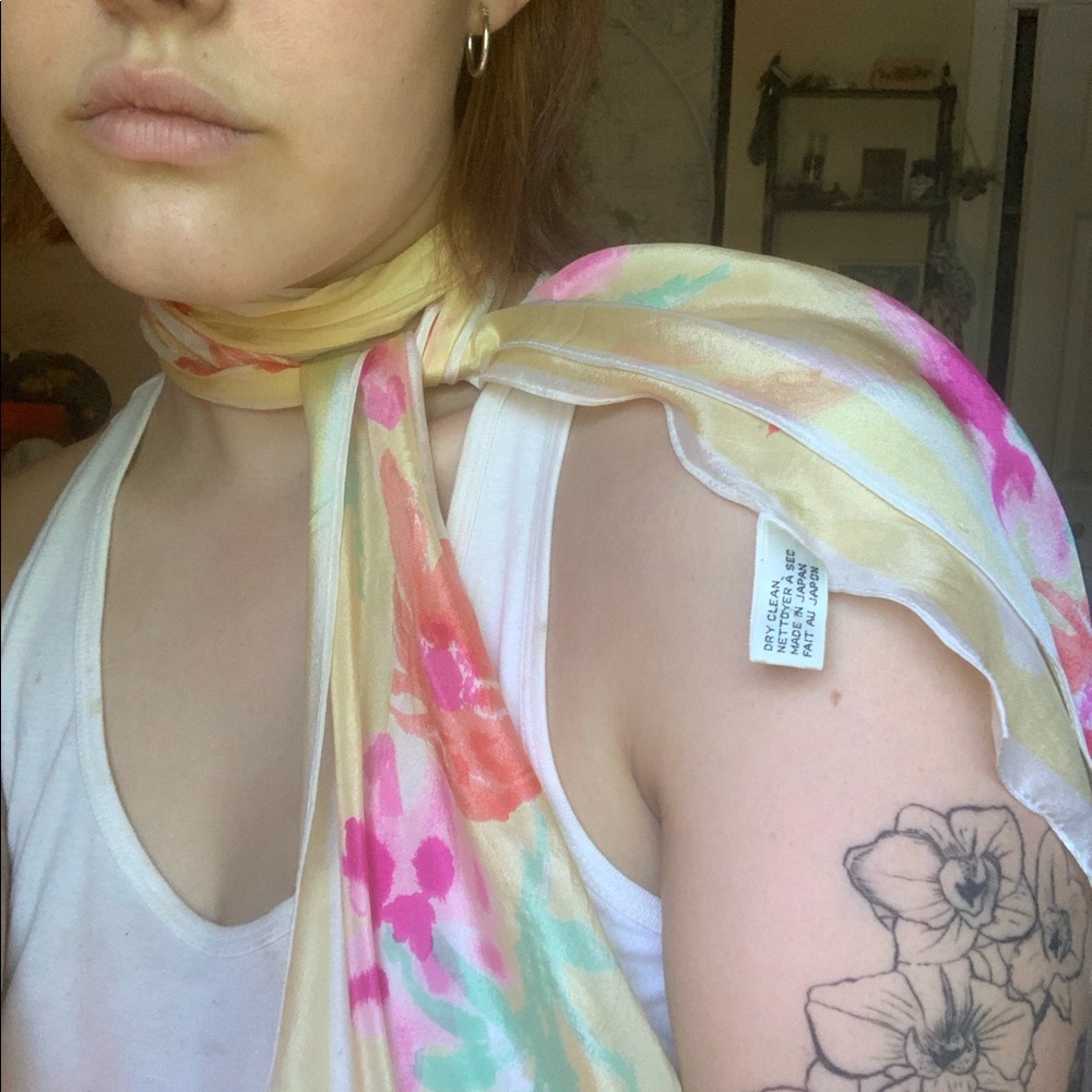 vintage silk floral scarf